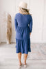 Sara Swiss Dot Dress in Slate Blue