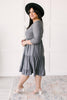 Sara Swiss Dot Dress in Gray