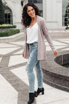 Sienna Sweater knit Cardigan In Light Blush
