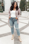 Sienna Sweater knit Cardigan In Light Blush