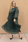 Simple And Pleated Dress in Eden