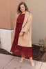 Simple And Pleated Dress in Rust
