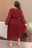 Simple And Pleated Dress in Rust