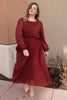 Simple And Pleated Dress in Rust