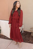Simple And Pleated Dress in Rust