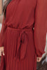 Simple And Pleated Dress in Rust