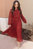 Simple And Pleated Dress in Rust