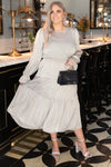 Simply Satin Dove Colored Dress