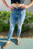 Piper - Judy Blue Mid-Rise Skinny Destroyed Hem