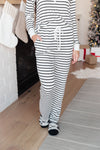 Snuggle in Stripes Pajama Bottoms in White/Black