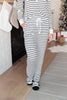 Snuggle in Stripes Pajama Bottoms in White/Black