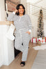 Snuggle in Stripes Pajama Bottoms in White/Black