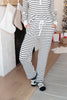 Snuggle in Stripes Pajama Bottoms in White/Black