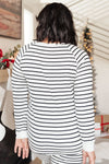 Snuggle in Stripes Pajama Top in White/Black