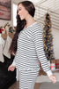 Snuggle in Stripes Pajama Top in White/Black