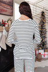 Snuggle in Stripes Pajama Top in White/Black