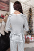 Snuggle in Stripes Pajama Top in White/Black