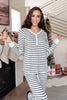 Snuggle in Stripes Pajama Top in White/Black