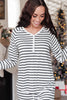 Snuggle in Stripes Pajama Top in White/Black