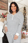 Snuggle in Stripes Pajama Top in White/Black