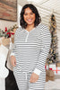 Snuggle in Stripes Pajama Top in White/Black