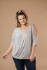 Split The Check Top In Heather Gray