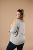 Split The Check Top In Heather Gray