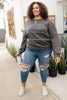 Stitched Together Pullover in Charcoal