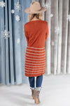 Stripes And Rust Cardigan