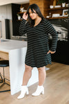 Stripes For Likes Dress in Black