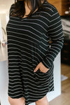 Stripes For Likes Dress in Black