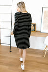 Stripes For Likes Dress in Black