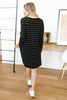 Stripes For Likes Dress in Black