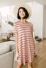 Stripes T-Shirt Dress In Rose