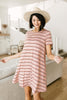 Stripes T-Shirt Dress In Rose
