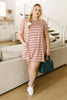 Stripes T-Shirt Dress In Rose