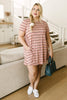 Stripes T-Shirt Dress In Rose