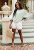 Summer Off My Shoulder, Off My Mind Blouse in Sage