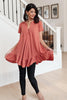 Sweet Breeze Tunic Dress in Rust
