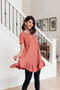 Sweet Breeze Tunic Dress in Rust