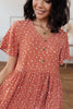Sweet Dots Dress in Brick