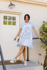 Swirl Tie Dye Dress In Aqua