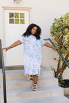 Swirl Tie Dye Dress In Aqua