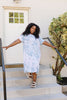 Swirl Tie Dye Dress In Aqua