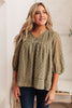 Jessica Swiss Dot Top in Sage