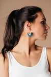 Tasseled V Earrings In FOREST GREEN