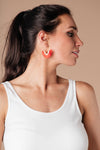 Tasseled V Earrings In RED