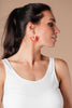 Tasseled V Earrings In RED