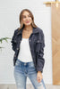 Tell Me After School Shacket in Gunmetal