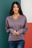The Lillian Cut-Out Neckline Top in Lilac